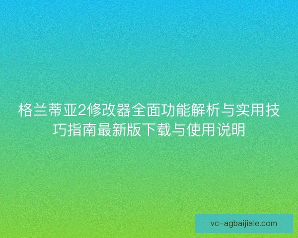 格兰蒂亚2修改器全面功能解析与实用技巧指南最新版下载与使用说明